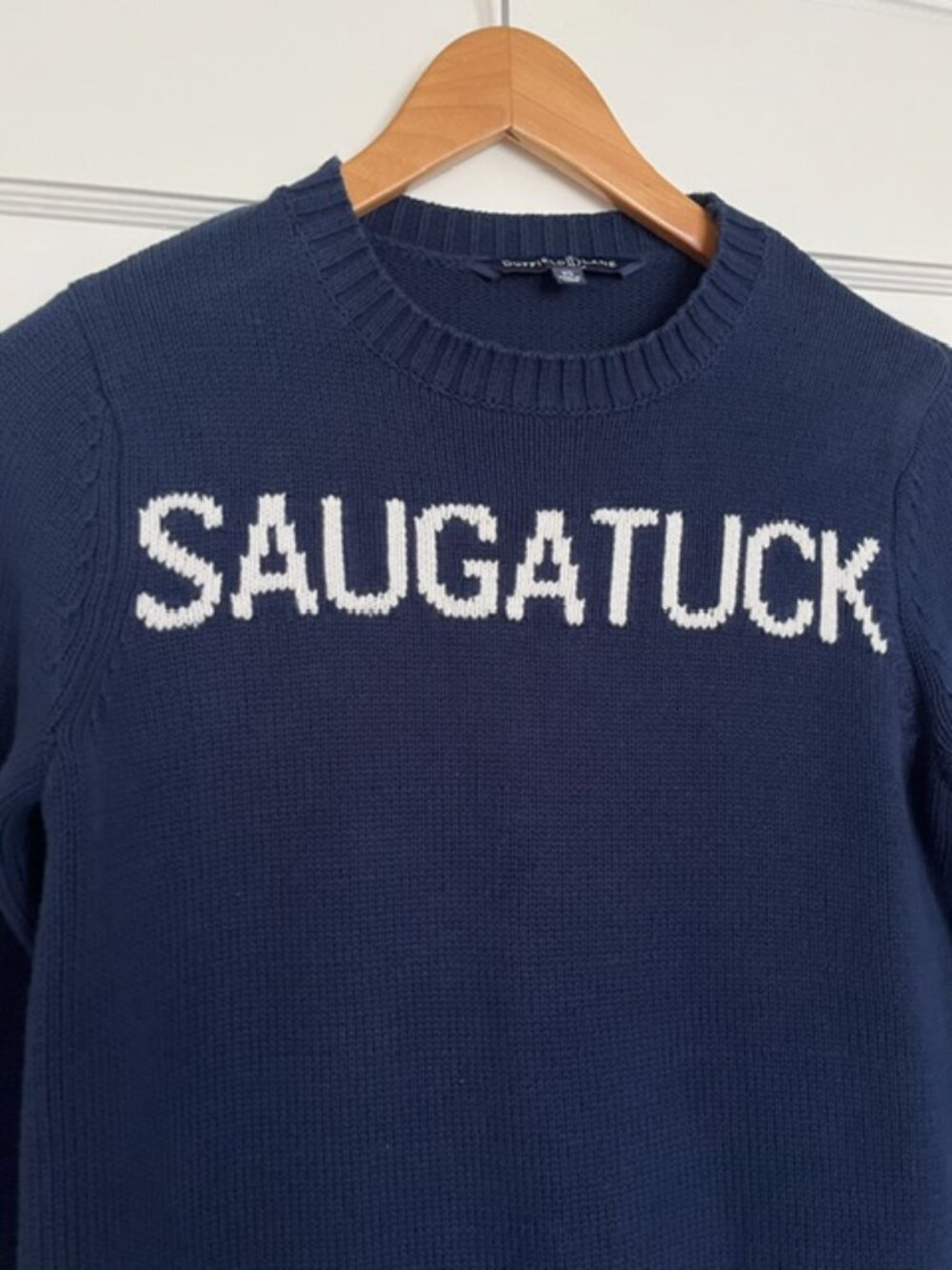 Duffield Lane Heirloom Cotton "Saugatuck" Sweater in Navy and White| Size XS